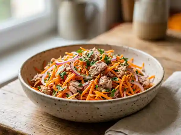 Salade de thon au citron et carottes râpées - Photo de présentation