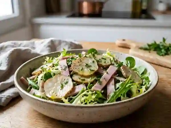 Salade de topinambours fondants au jambon - Photo de présentation