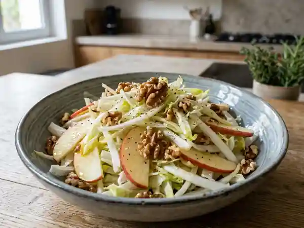 Salade d'endives croquante aux pommes et noix - Photo de présentation