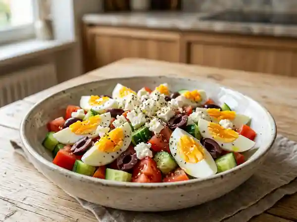 Salade d'œuf, Feta et Olives - Photo de présentation
