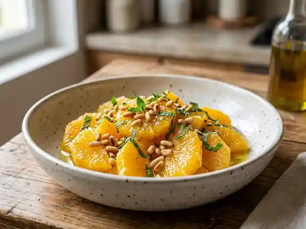 Salade d'orange fraîche à l'huile d'olive extra vierge à l'espagnole - Photo de présentation
