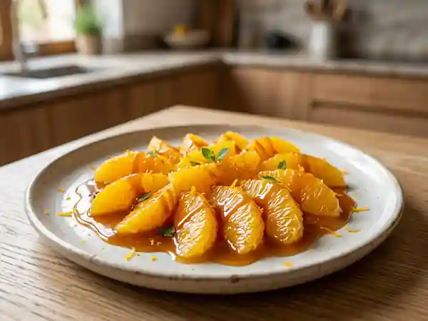 Salade d'oranges au caramel fondant : dessert frais et gourmand - Photo de présentation