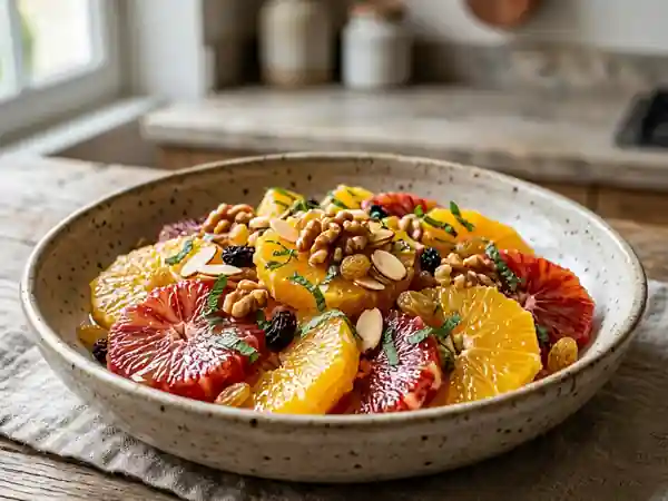 Salade d'oranges givrées aux fruits secs - Photo de présentation