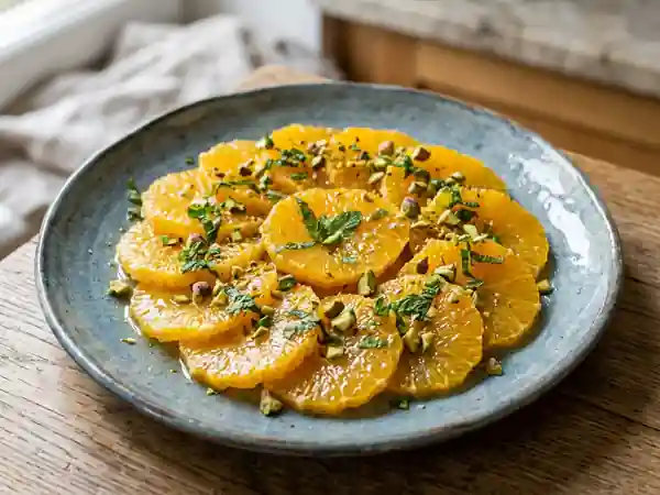 Salade d'Oranges Sicilienne au Miel et Pistaches - Photo de présentation