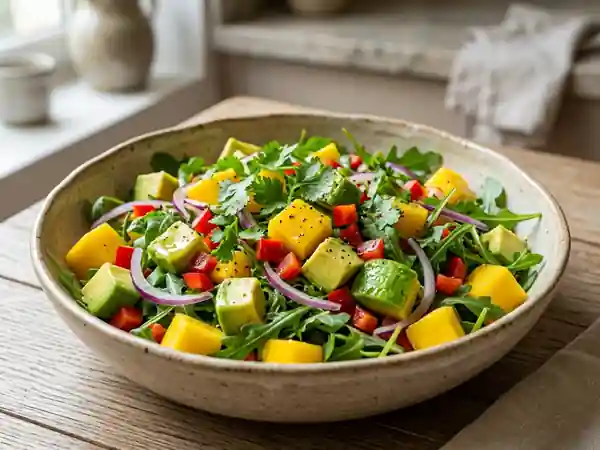 Salade fraîcheur mangue, avocat et coriandre - Photo de présentation