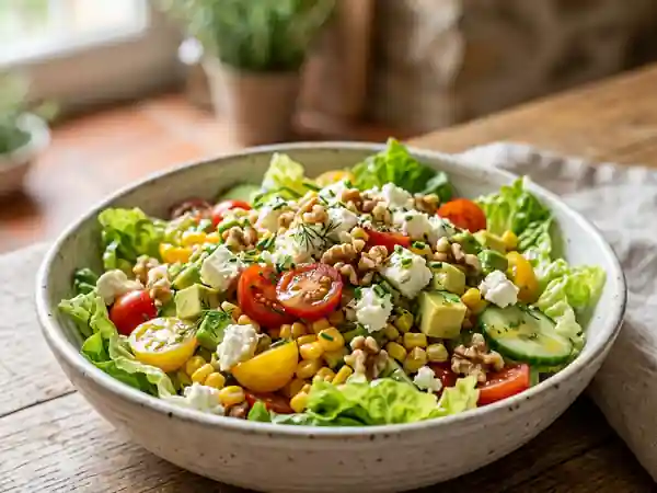 Salade croquante feta, avocat et noix au miel - Photo de présentation