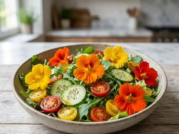 Salade de Capucines Croquante et Miel Acidulé - Photo de présentation