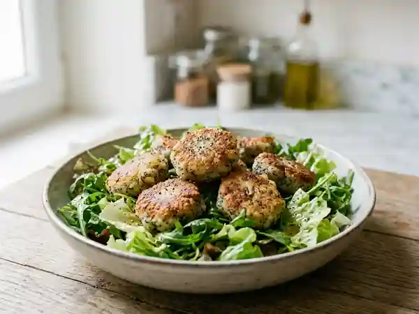 Salade fraîche aux boulettes de pavot (Mohnklösse) - Photo de présentation