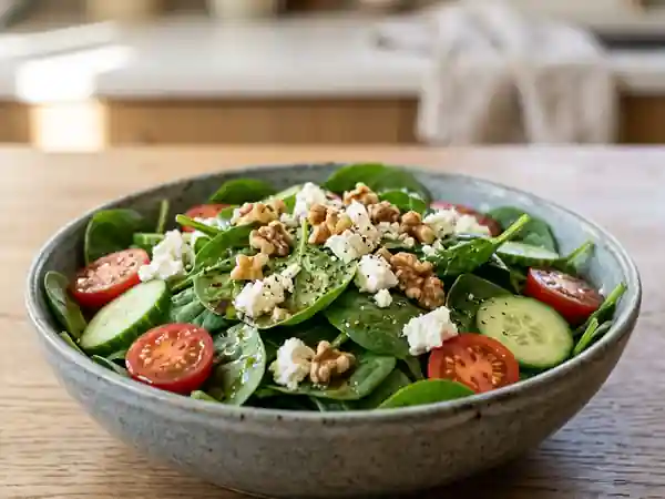 Épinards frais, feta et noix : le croquant absolu - Photo de présentation
