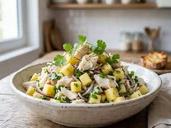 Salade fraîche d'ananas et crabe au citron vert - Photo de présentation