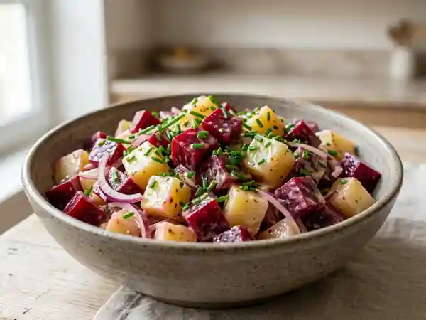 Salade rustique betterave et pommes de terre - Photo de présentation