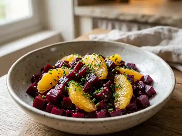 Betteraves fondantes et orange acidulée - Photo de présentation