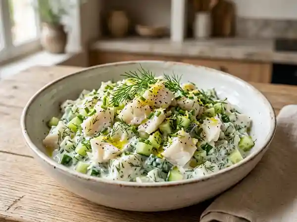 Salade de cabillaud fondante au yaourt - Photo de présentation