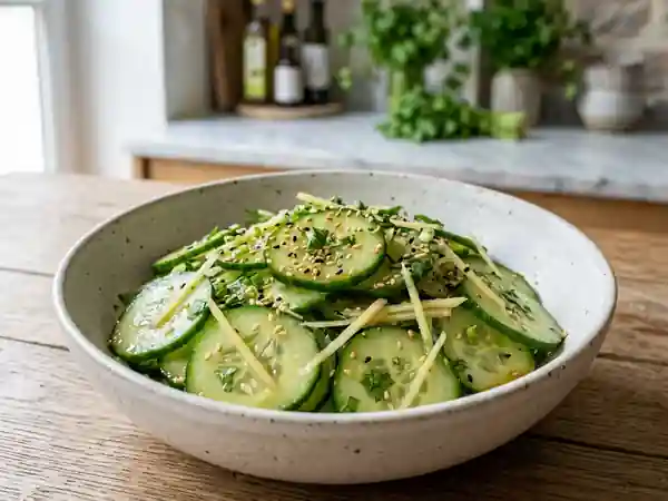 Salade fraîche de concombre au gingembre façon Taïwanaise - Photo de présentation