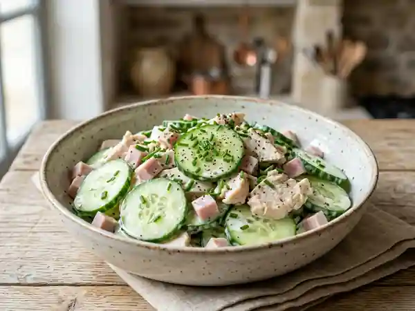 Salade croquante au poulet et yaourt citronné - Photo de présentation