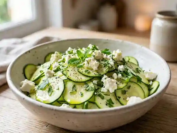 Courgettes croquantes à la feta et menthe fraîche - Photo de présentation