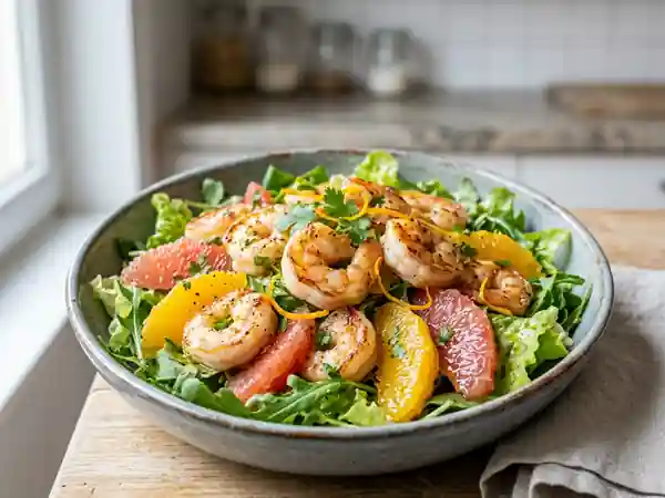 Salade de crevettes acidulée aux agrumes - Photo de présentation