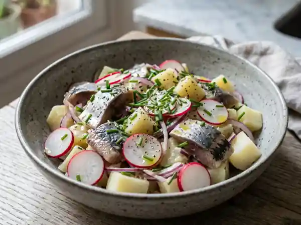 Hareng fumé et pommes de terre au radis croquant - Photo de présentation