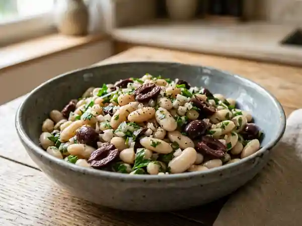 Salade de cocos fondants aux olives noires - Photo de présentation