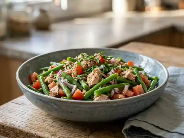 Salade croquante de haricots verts au thon - Photo de présentation