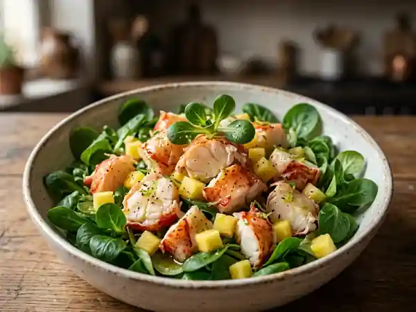 Salade fraîche de homard à l'ananas et agrumes - Photo de présentation