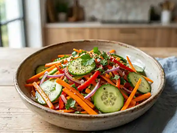 Salade fraîche de légumes marinés maison - Photo de présentation