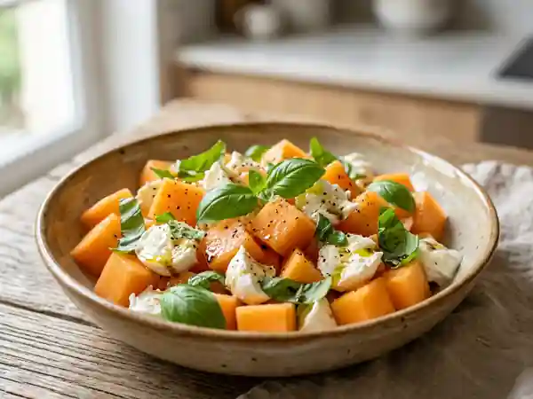 Melon et Mozzarella au Basilic Frais - Photo de présentation