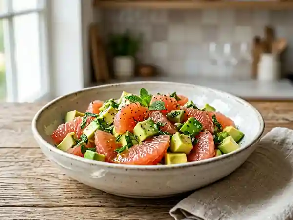 Salade acidulée pamplemousse et avocat fondant - Photo de présentation