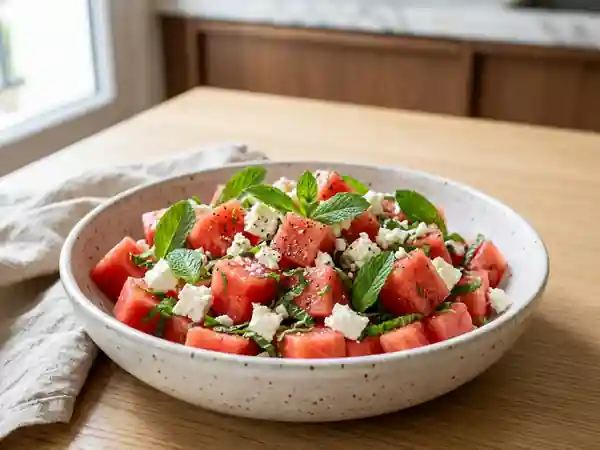 Salade Pastèque Feta au Sel de Menthe - Photo de présentation