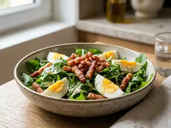 Salade de pissenlits aux lardons croustillants - Photo de présentation