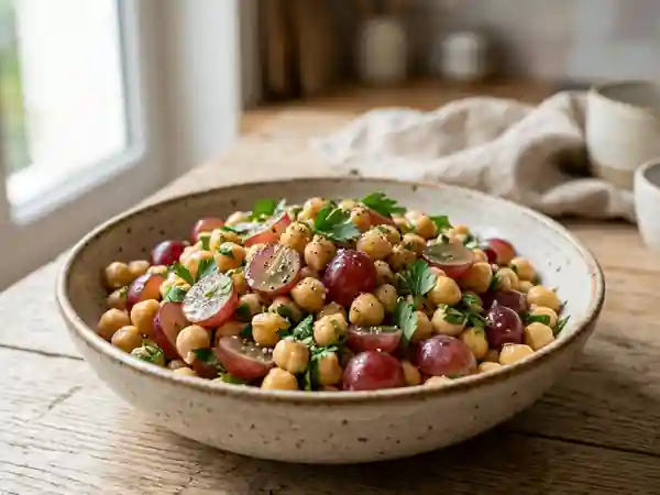 Salade croquante de pois chiches aux raisins - Photo de présentation