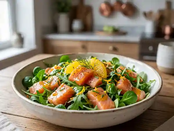Salade nordique aux deux poissons et orange - Photo de présentation