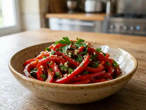 Salade fraîche de poivrons rouges à la façon de ma tante - Photo de présentation