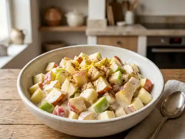 Pommes croquantes à la crème cannelle - Photo de présentation