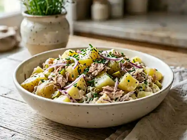 Salade de pommes de terre au thon onctueuse - Photo de présentation