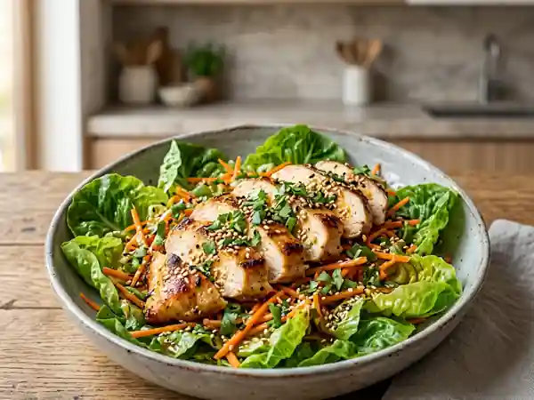 Salade de poulet croquante au sésame grillé - Photo de présentation