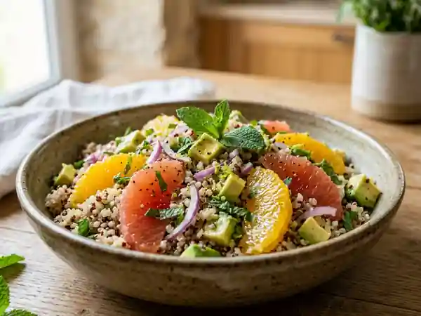 Quinoa perlé, suprêmes d'agrumes et avocat - Photo de présentation