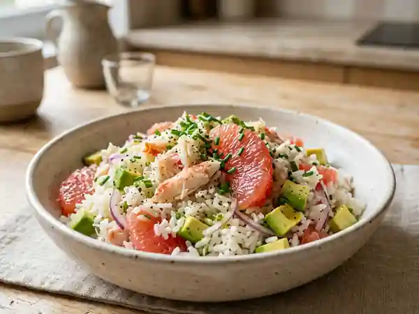 Salade de Riz au Crabe et Pamplemousse Acidulé - Photo de présentation