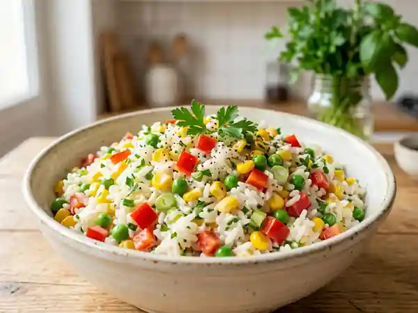 Salade de riz croquante à la mayonnaise - Photo de présentation
