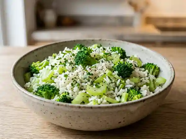 Salade de riz croquante au brocoli et citron - Photo de présentation