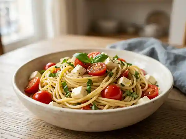 Spaghetti Frais à la Tomate et Mozzarella - Photo de présentation