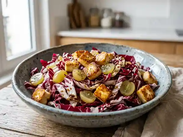Trévise croquante, raisin et feta poêlée - Photo de présentation
