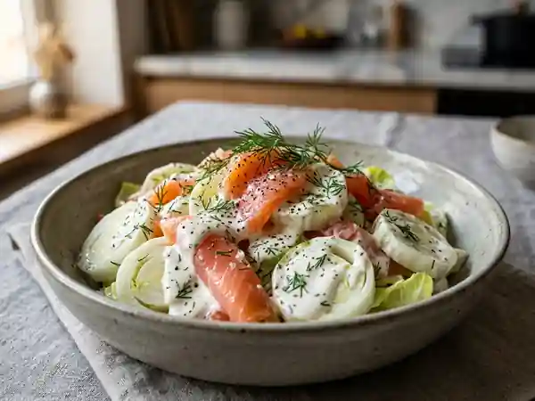 Endives croquantes et saumon fumé sauce veloutée - Photo de présentation
