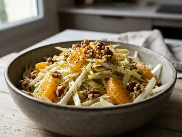 Salade d'endives croquante aux mandarines et noix - Photo de présentation