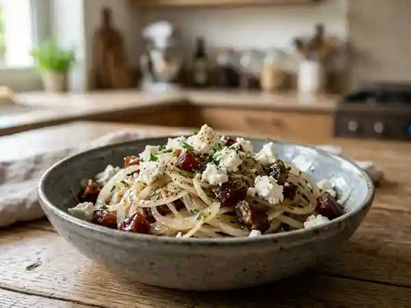 Salade croquante oignons doux, dattes et chèvre - Photo de présentation
