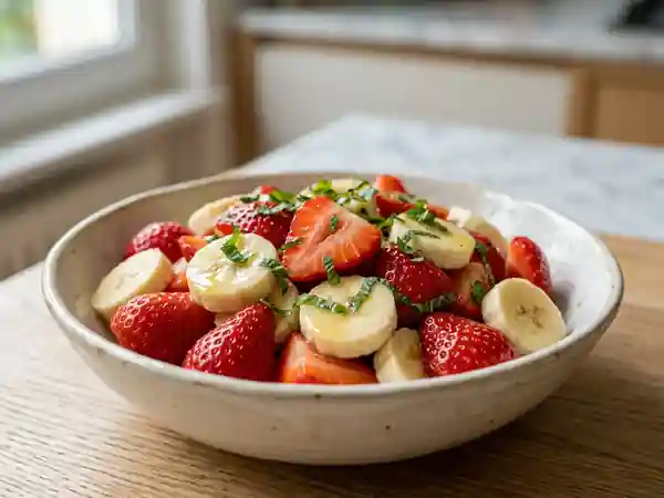 Fraises et Bananes Fondantes à la Menthe - Photo de présentation