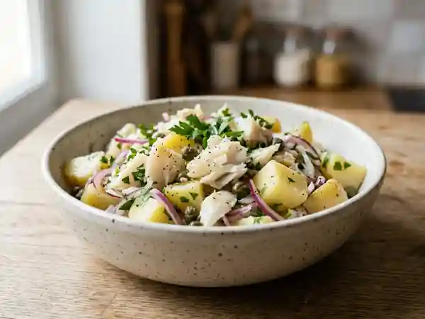 Salade de morue aux pommes de terre fondantes - Photo de présentation