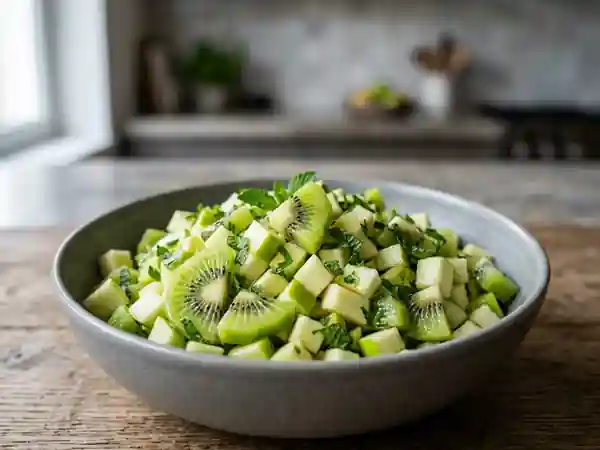 Salade fraîche et vitaminée pommes-kiwis : entrée légère et gourmande - Photo de présentation