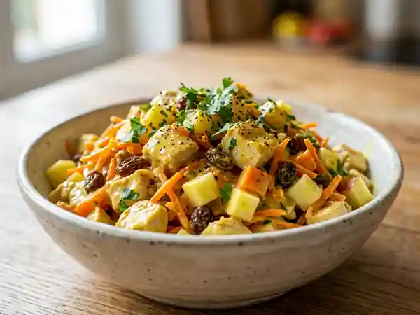 Salade croquante au poulet et curry - Photo de présentation