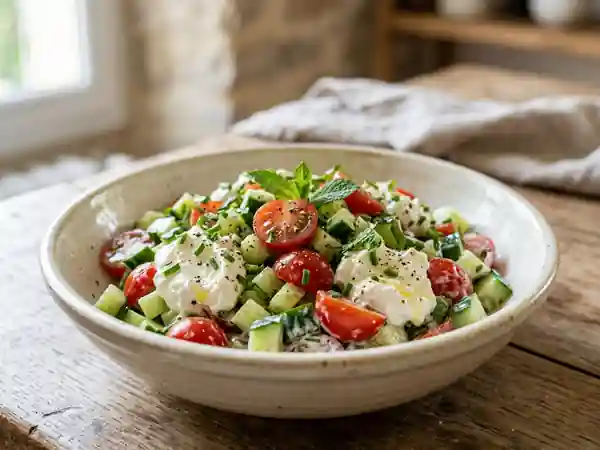 Salade fraîcheur au Chavroux crémeux et herbes - Photo de présentation